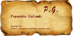 Popesku Galamb névjegykártya